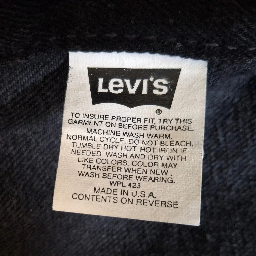 Vintage 90s Levi's 70507-4159 Trucker Jacket Men's Large Black Denim Made in USA